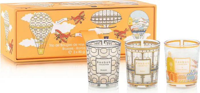 Brussels-Roma-Saint-Tropez Travel Candle Trio | Nordstrom