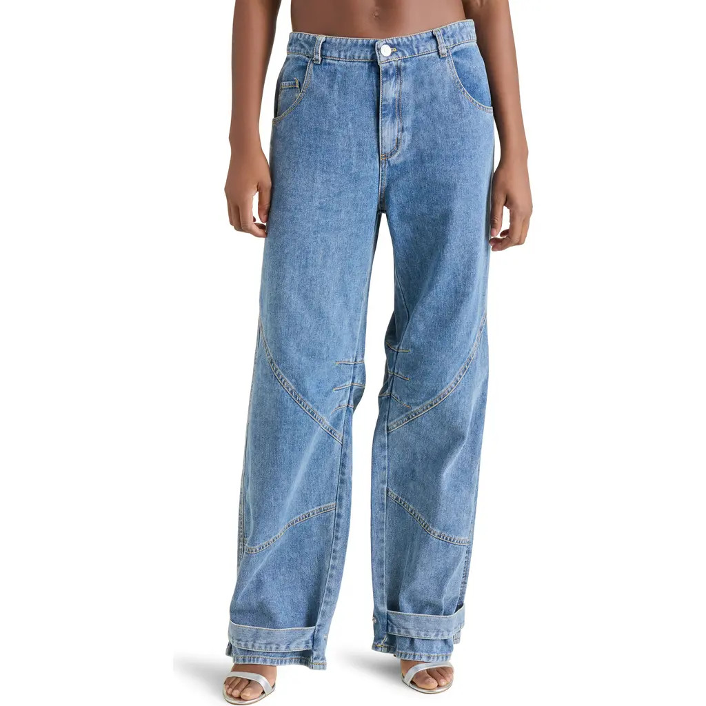 Steve Madden Tre Belted Hem Jeans in Blue Denim at Nordstrom Rack, Size 25 | Nordstrom Rack