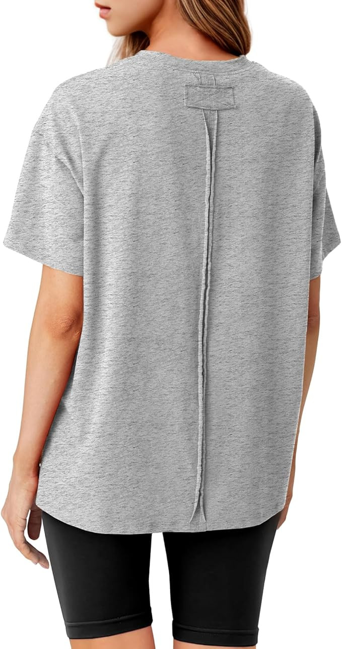 Lepunuo Oversized T Shirts for Women Summer Tops 2024 Trendy Cotton Casual Loose Fit Short Sleeve... | Amazon (US)