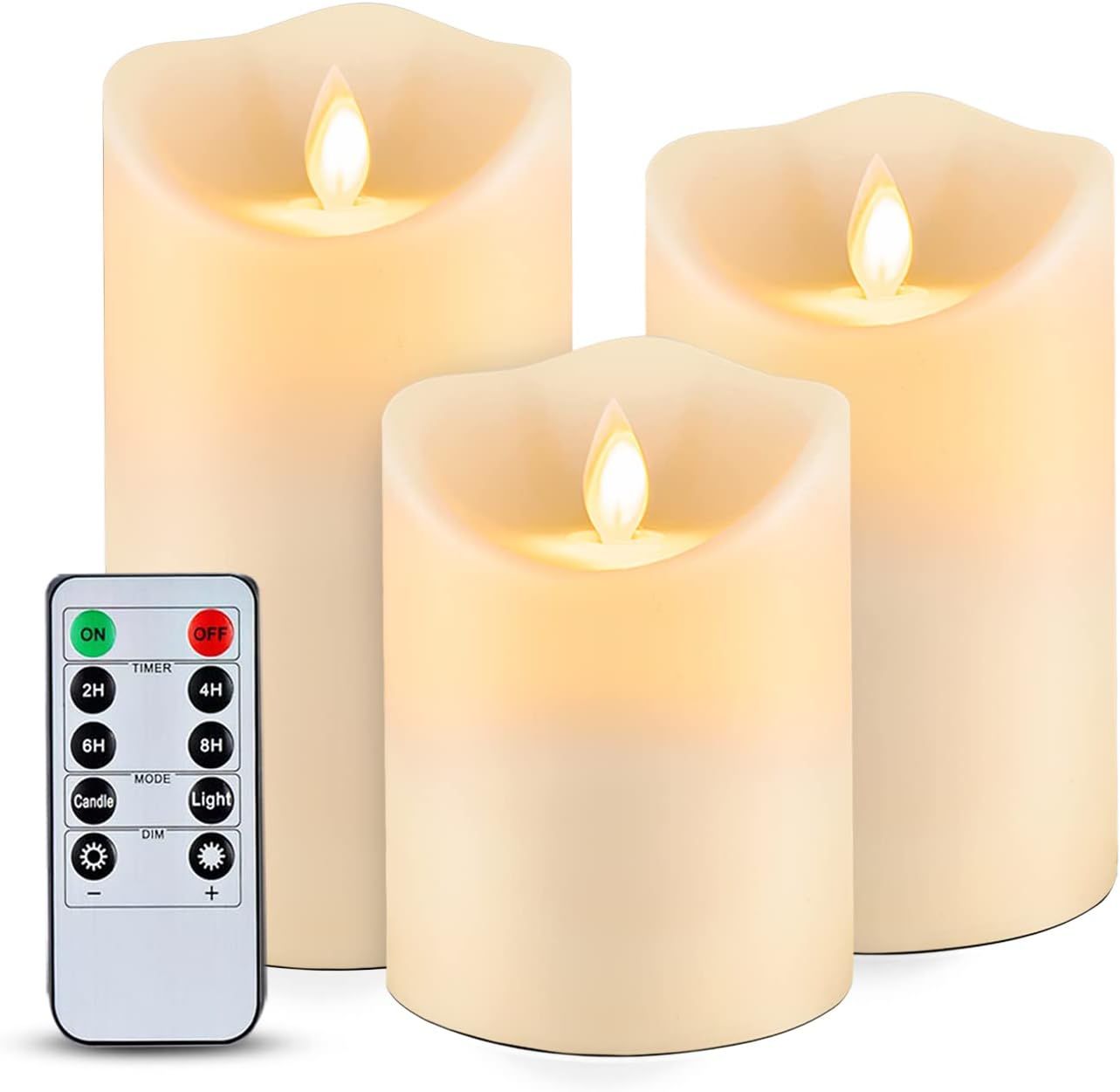 5plots Waterproof Flameless Candles, Outdoor Battery Operated Pillar Candles, Moving Flame LED Ca... | Amazon (US)