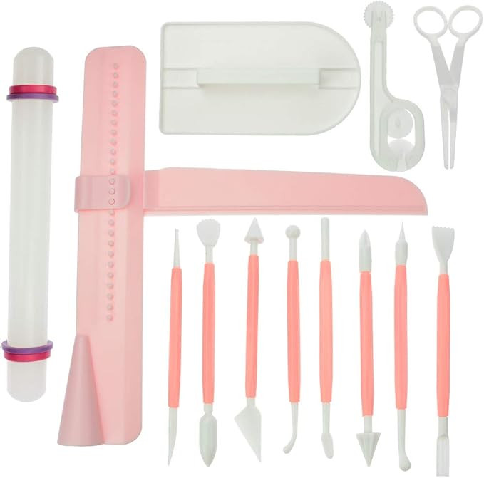 BIGTEDDY - Fondant Cake Decorating Tool w/Adjustable Scraper Icing Smoother Rolling Pin Trimmer C... | Amazon (US)