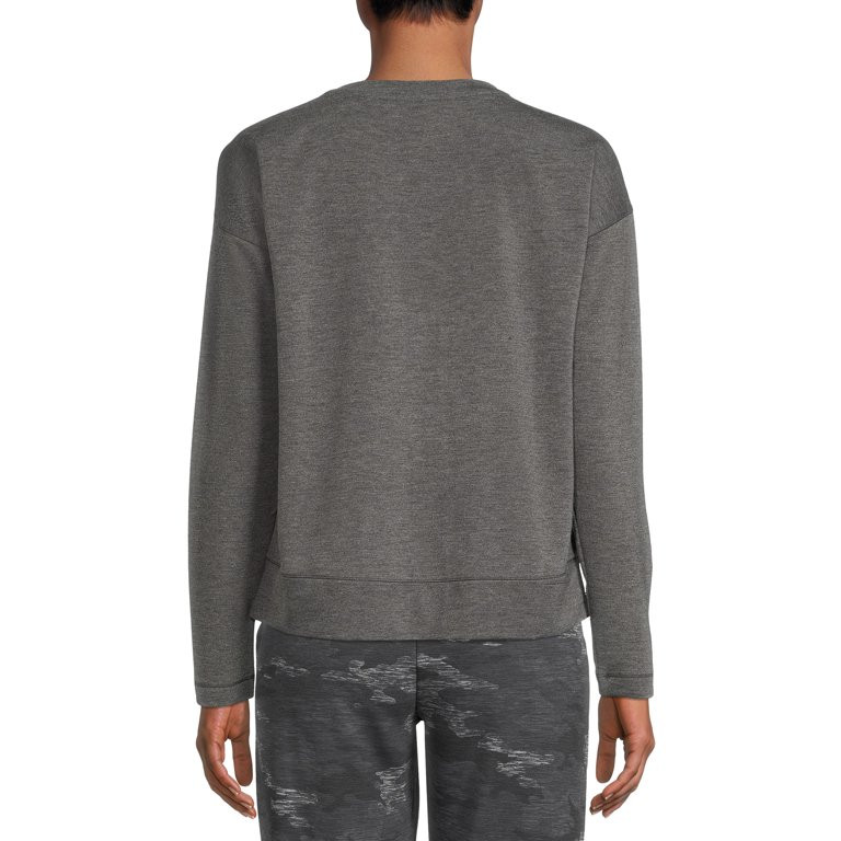 Avia Women's Long Sleeve Drop Shoulder Soft French Terry Cloth Tee (T-shirt) | Walmart (US)