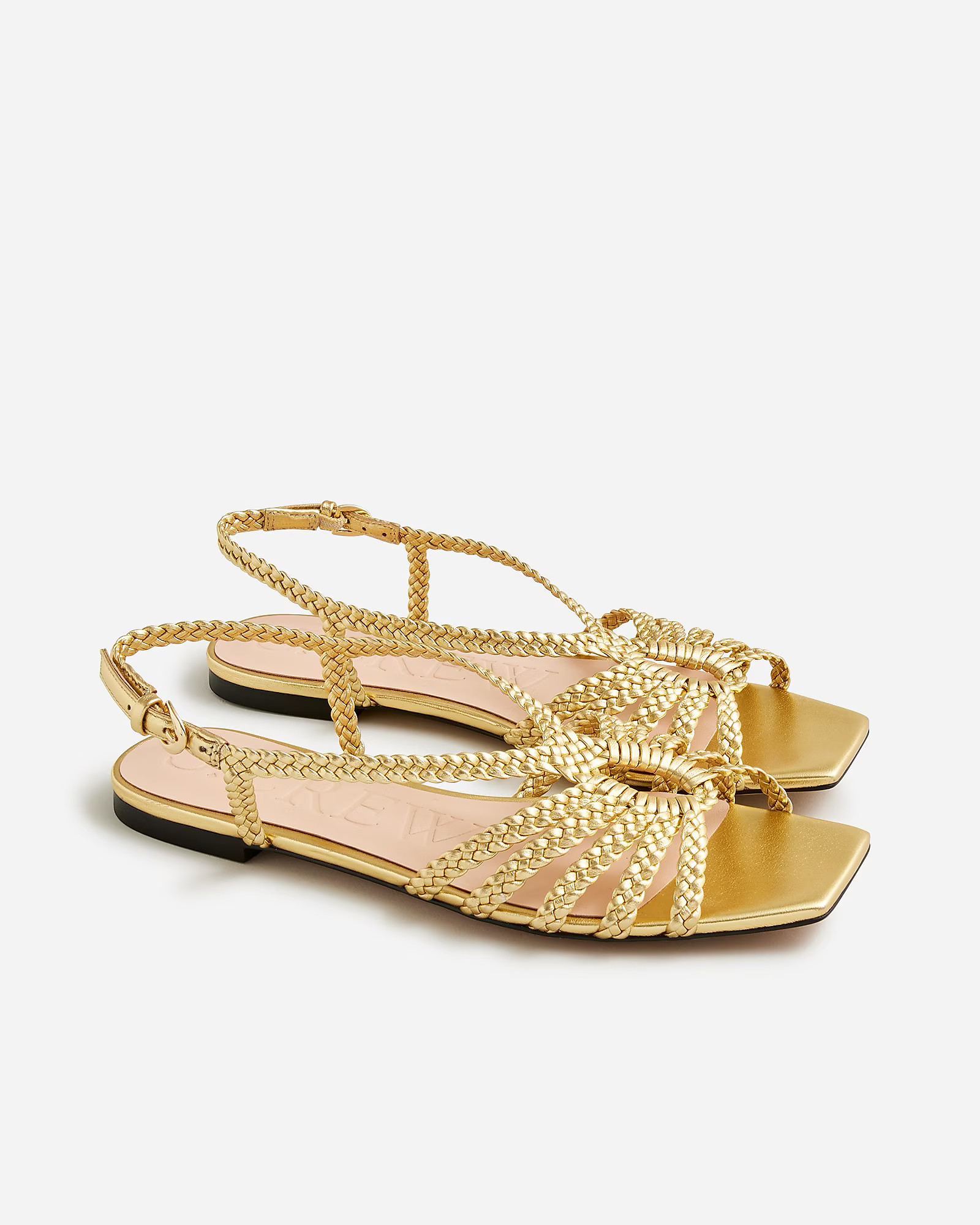 New Capri braided sandals in metallic leather | J. Crew US