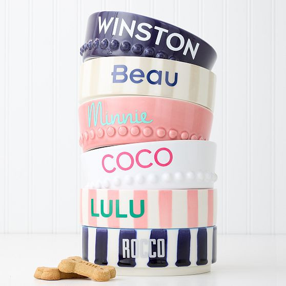 Striped Ceramic Pet Bowl | Mark and Graham