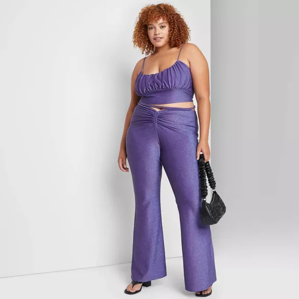 Women's Lurex Wrap Around Detail Flare Pants - Wild Fable™ | Target