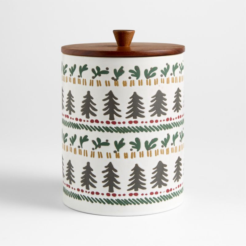 Nordic Fair Isle Cookie Jar | Crate & Barrel | Crate & Barrel