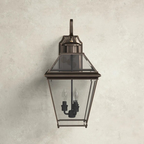 Koval 3 - Bulb 21.87" Beveled Glass Outdoor Wall Lantern | Wayfair North America