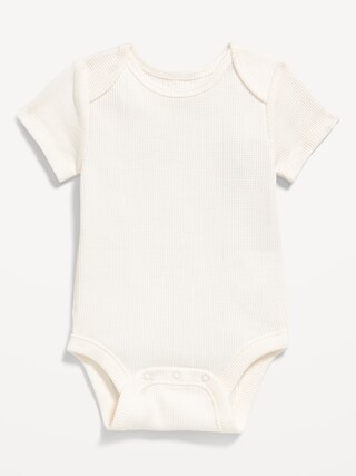 Unisex Short-Sleeve Waffle-Knit Bodysuit for Baby | Old Navy (CA)