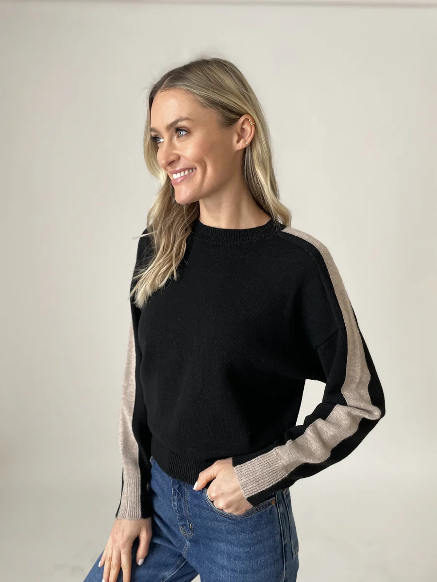 nicole sweater [black/latte] | Six Fifty Clothing