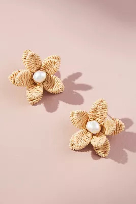 Raffia Flower Earrings | Anthropologie (US)