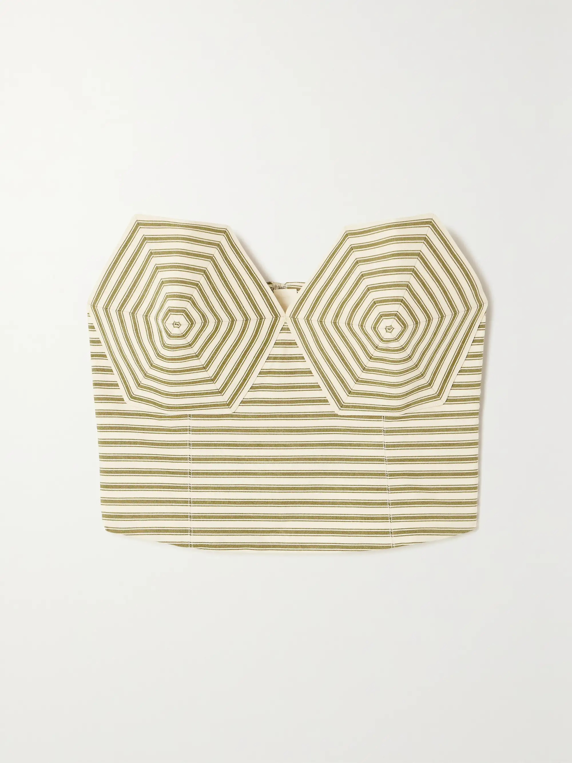 + NET SUSTAIN striped TENCEL™ Lyocell-blend twill bustier top | NET-A-PORTER (US)