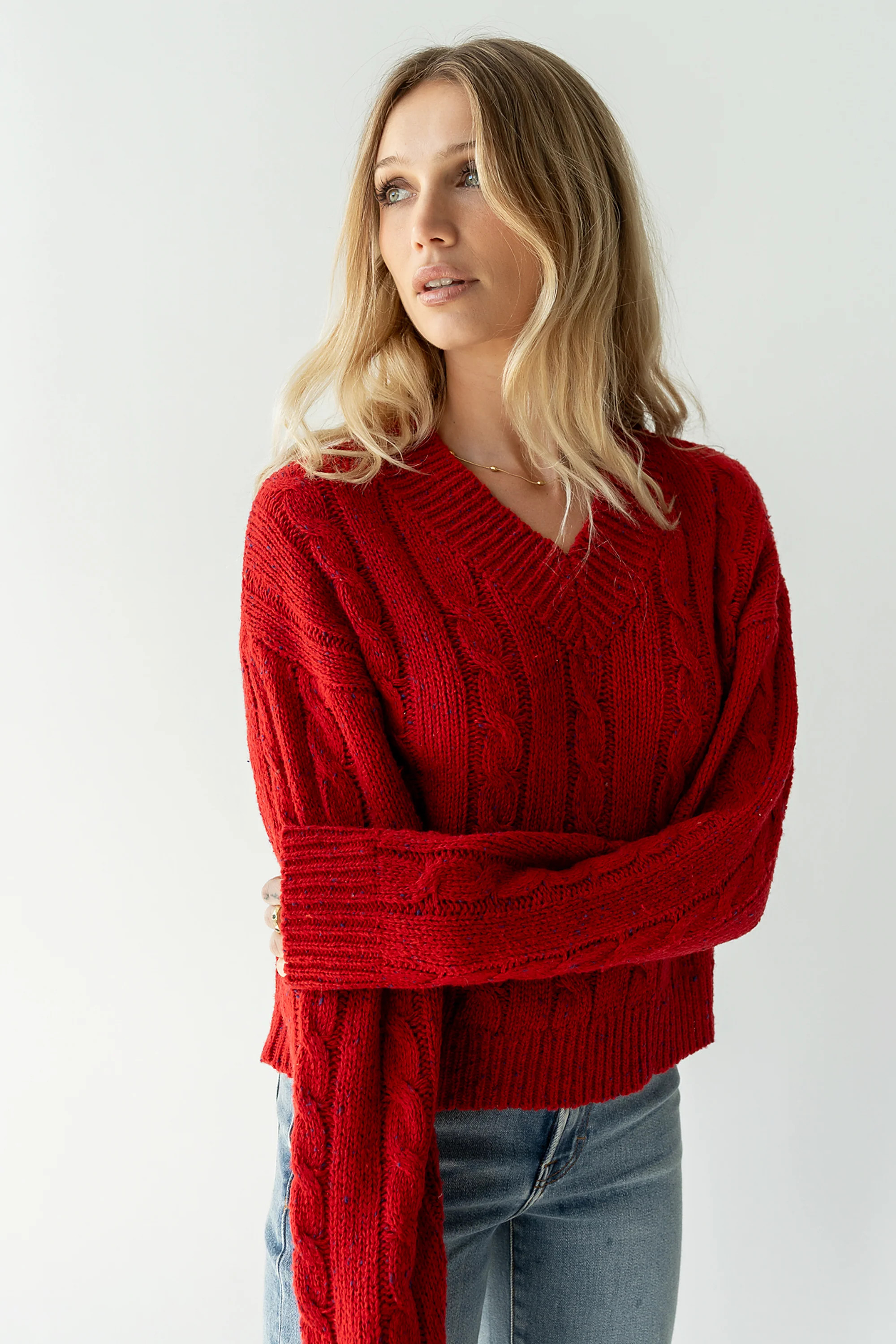 Maxine Speckled Sweater in Red | Böhme US