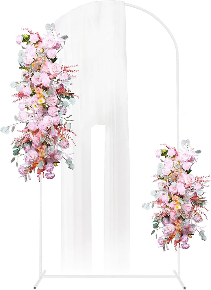 Metal Arch Backdrop Stand 7.2FT White Wedding Backdrop Stand Square Arch Frame for Birthday Party... | Amazon (US)