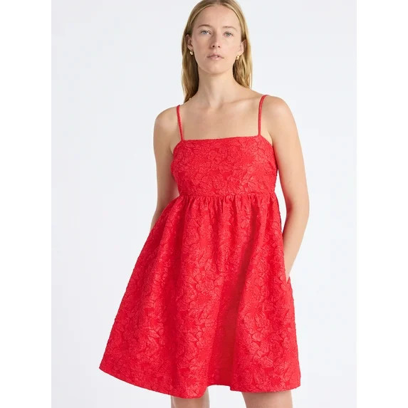 Free Assembly Women's and Women's Plus Sleeveless Lace Babydoll Dress with Pockets, Size XS-4X | Walmart (US)