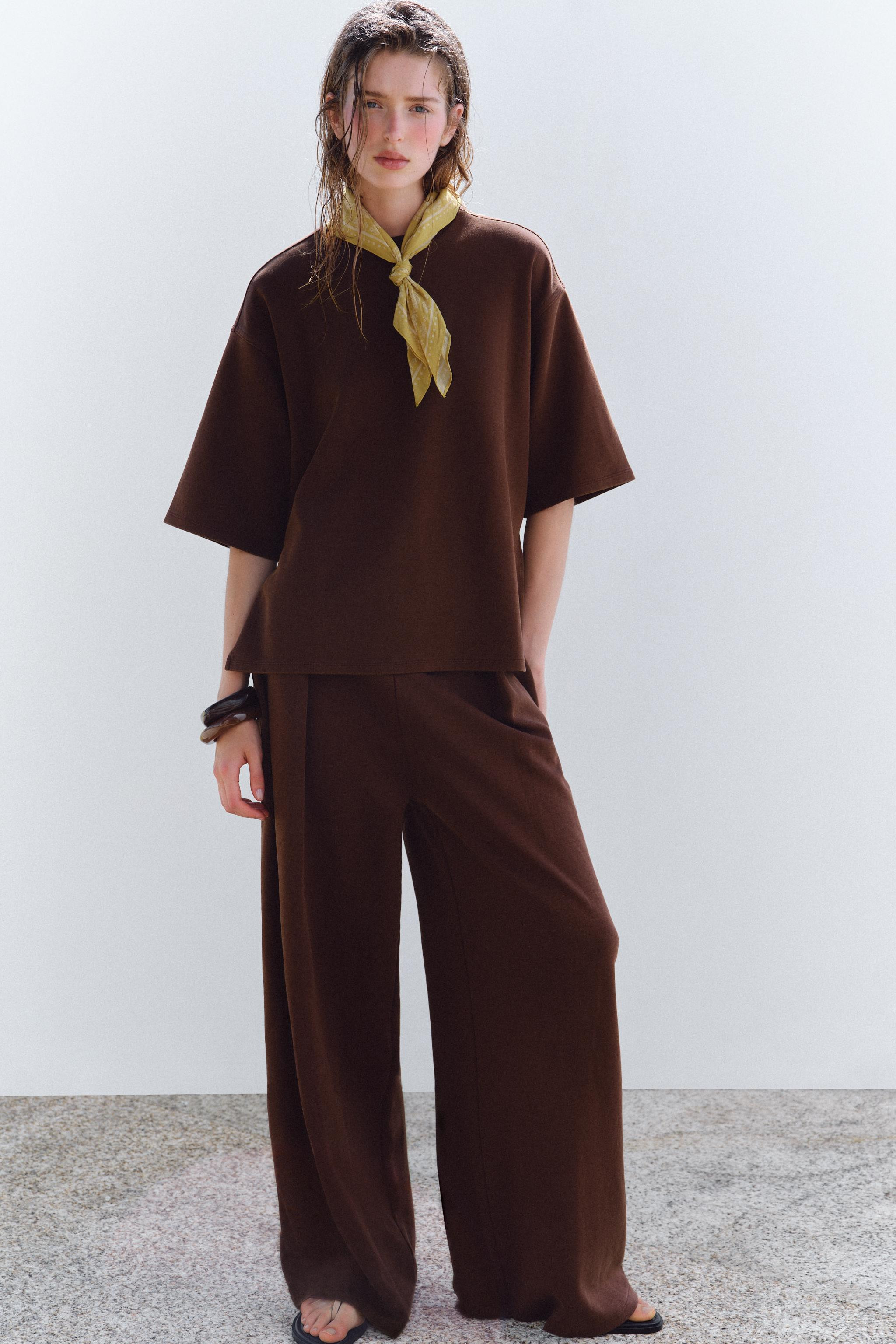 WASHED EFFECT INTERLOCK T-SHIRT | Zara US