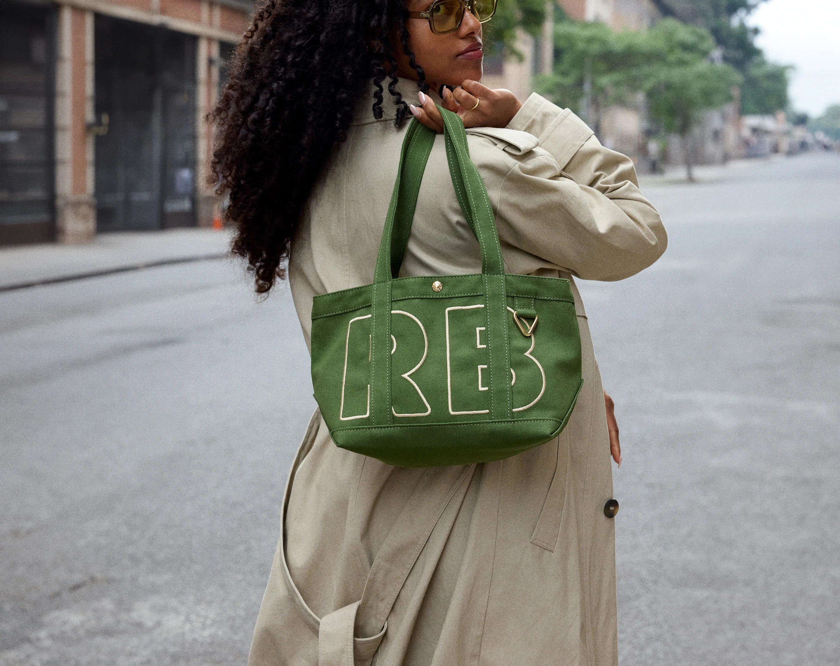 Custom Alpha Tote - Olive Green | BaubleBar