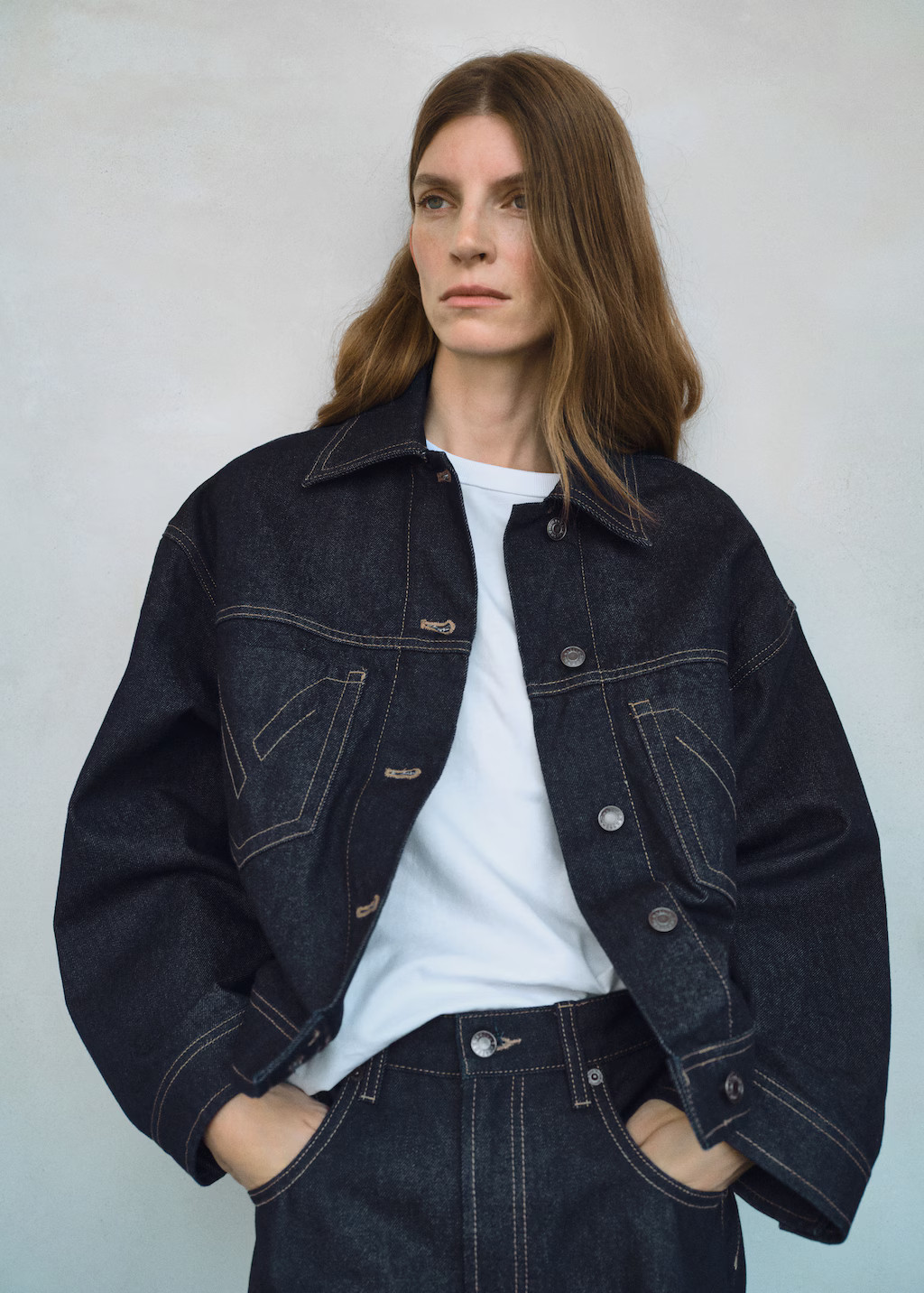 Denim jacket with decorative stitching - Women | MANGO USA | Mango (US/MX/AU)