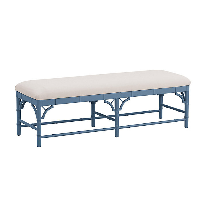 Dayna Bench with Chinese Chippendale Styling & Sandberg Parchment Seat | Ballard Designs, Inc.