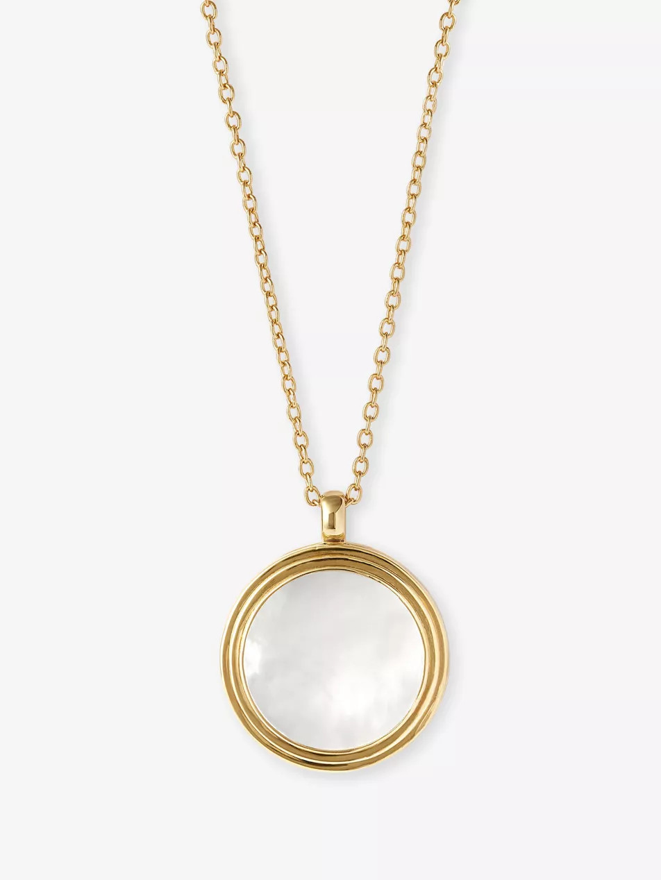 Stilla 18ct Yellow Gold Vermeil And Mother-Of-Pearl Locket Necklace | Selfridges
