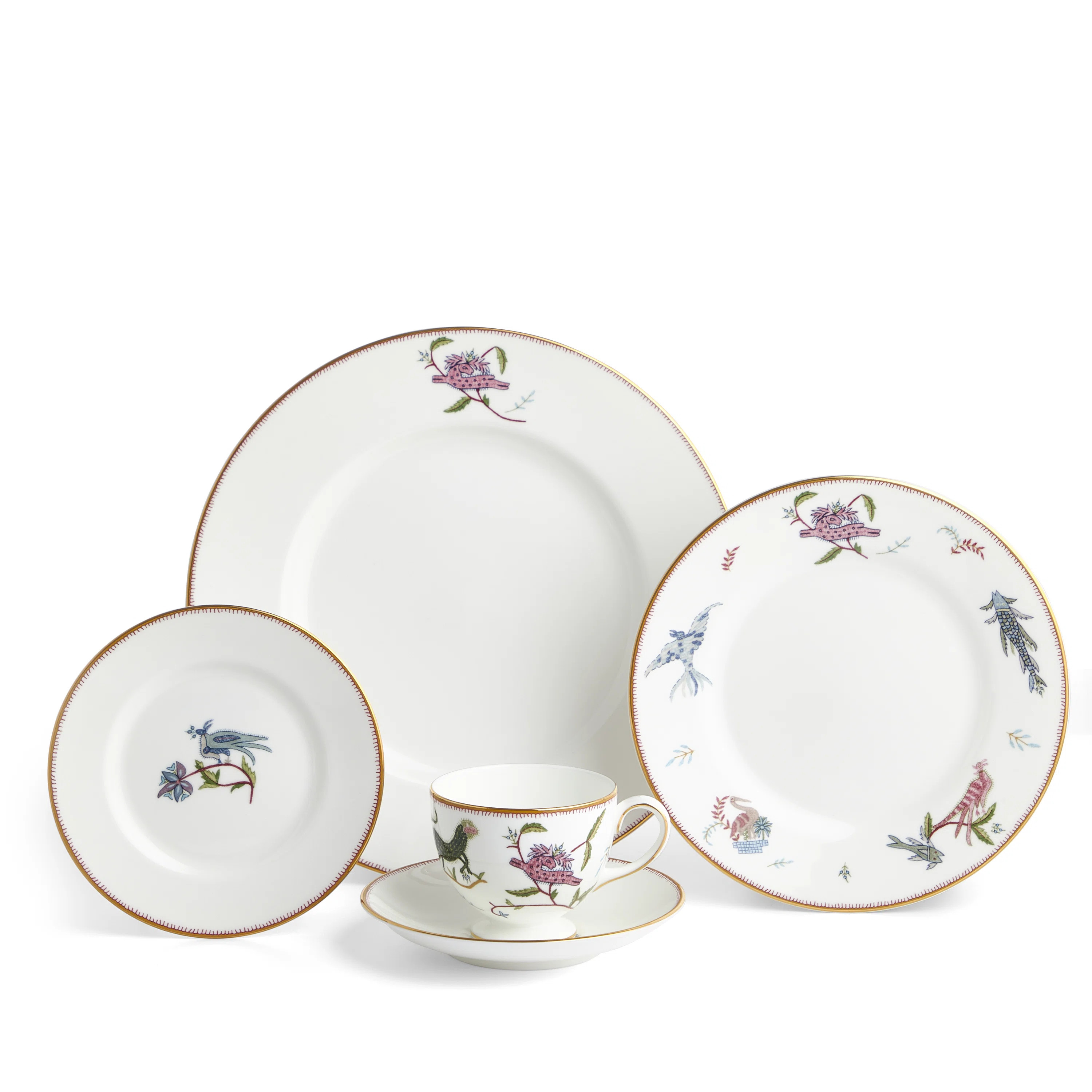 Kit Kemp Mythical Creatures 5 - Piece Bone China Dinnerware Set | Perigold