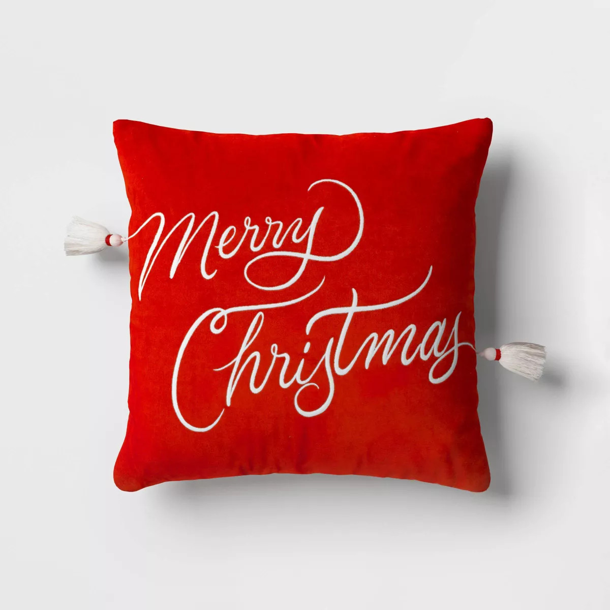 Merry Christmas Square Throw Pillow Red - Threshold™ | Target