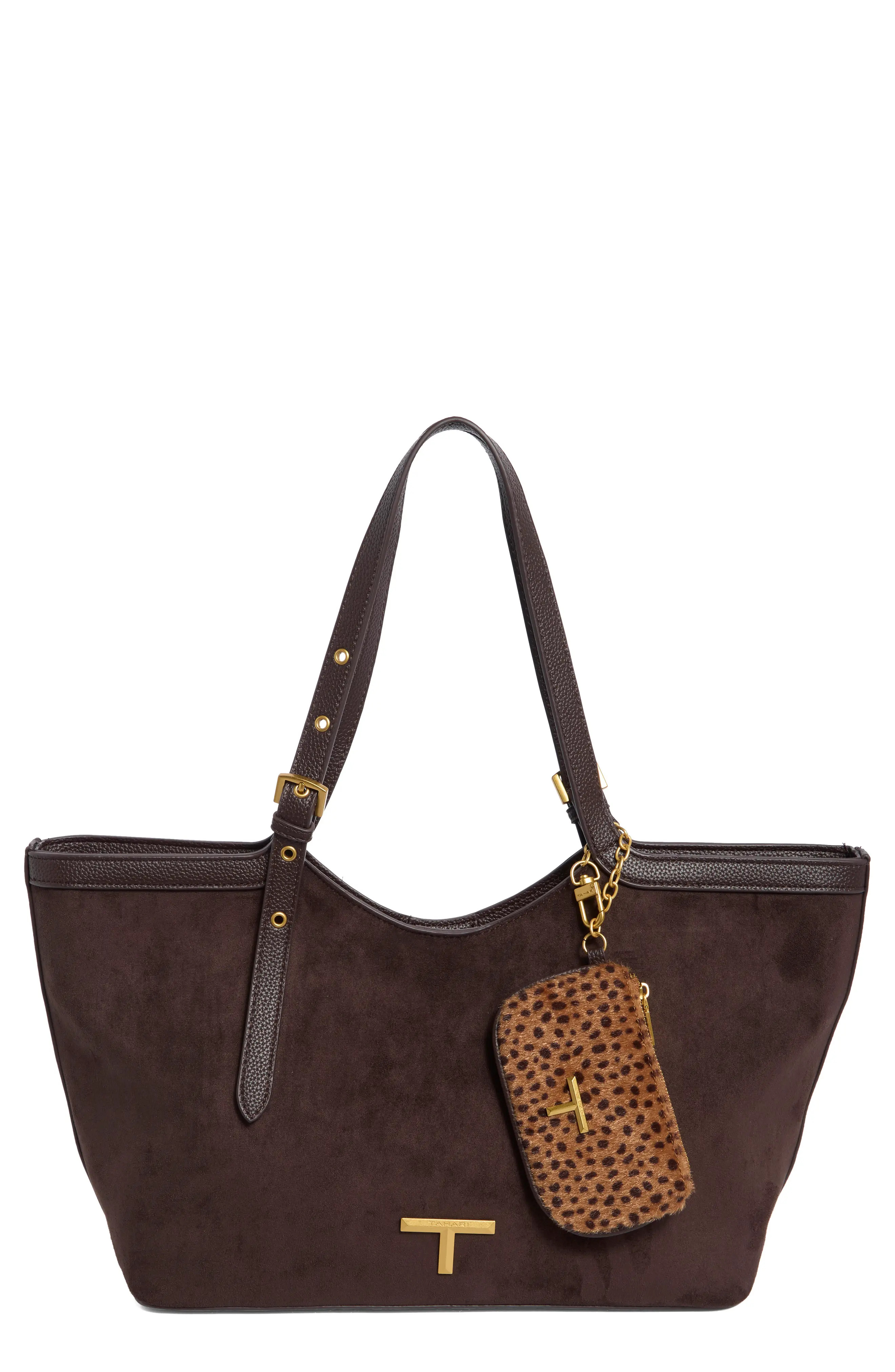 Tahari Amelie Faux Leather Bucket Tote in Cocoa at Nordstrom Rack | Nordstrom Rack