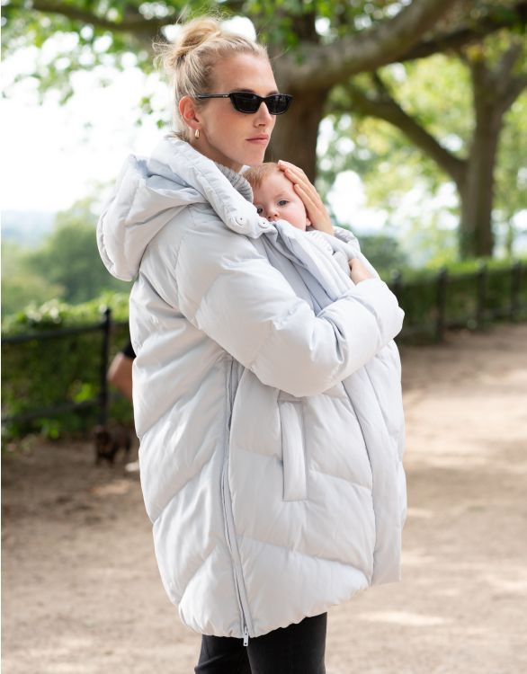 Ice Blue Maternity & Babywearing Puffer Coat | Seraphine US
