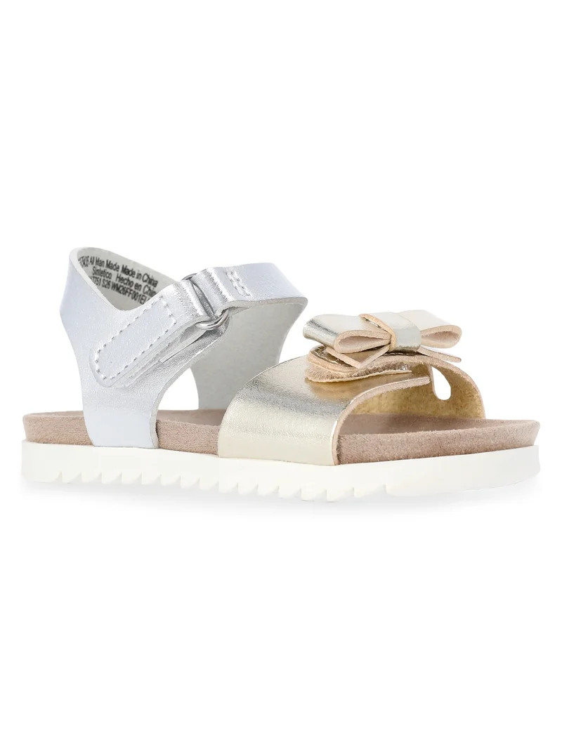 Wonder Nation Baby and Toddler Girls Bow Sandals | Walmart (US)