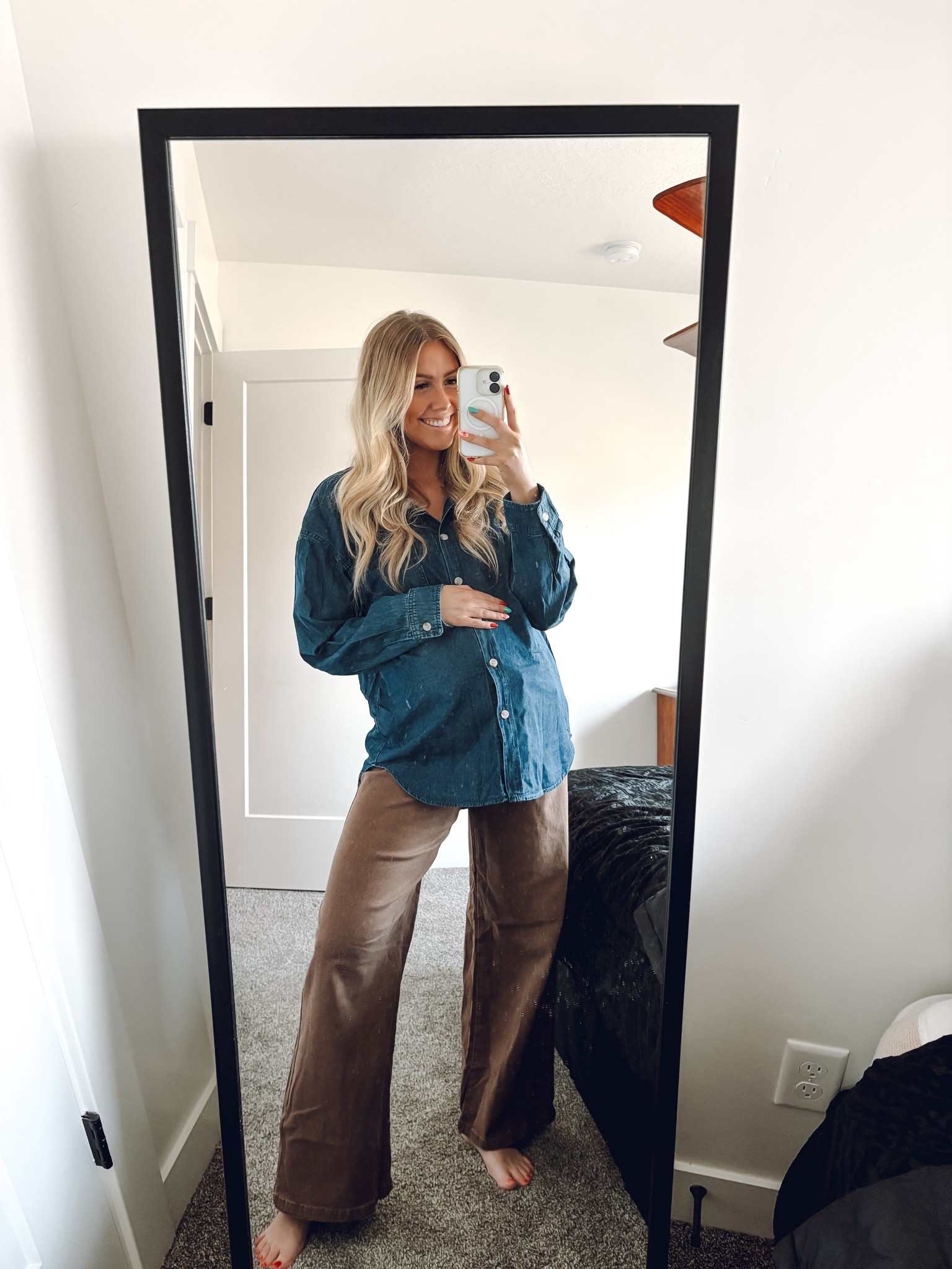 a button up top is perfect for a growing belly but can also be so cute without a bump! I sized up one to an L

these pants aren’t maternity but have a drawstring tie that you can use instead of buttoning them up to work with a bump! more colors!

| bump friendly | pregnant | fall outfit | winter outfit 

#LTKBump #LTKSeasonal