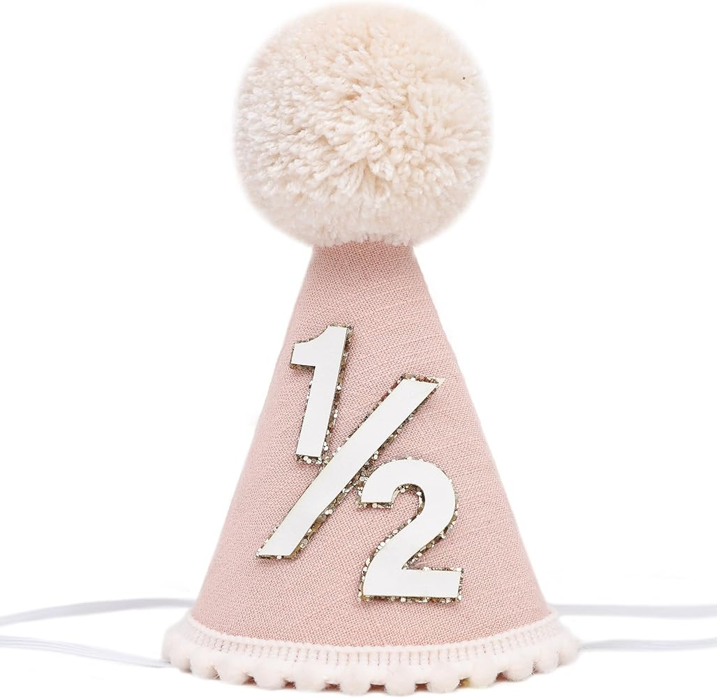 Half Birthday Hat -Baby 1/2 Birthday Cone Hat,Six Months Decorations,Party Hat Outfit for Girls/B... | Amazon (US)