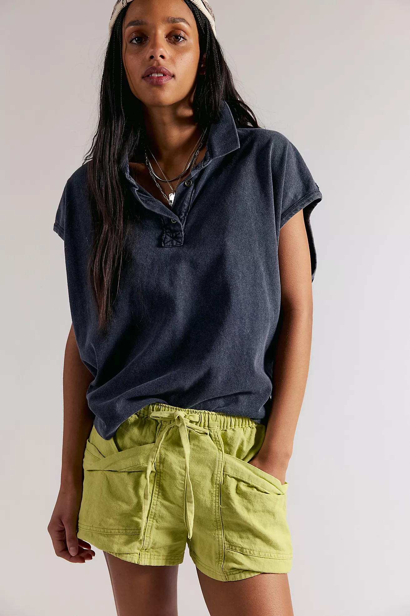 Good Fortune Solid Cotton-Linen Shorts | Free People (Global - UK&FR Excluded)