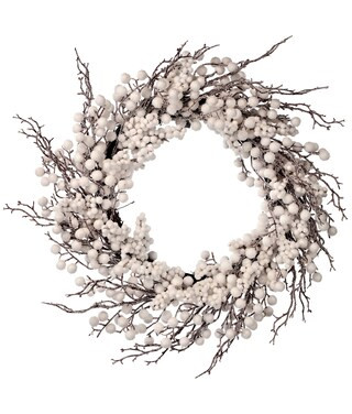 Contemporary Home Living White Winter Berry Artificial Christmas Wreath, 26-Inch, Unlit | Michaels Stores
