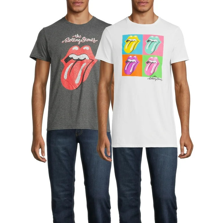 Rolling Stones Men's & Big Men's Icon and Pop Art Graphic T-shirts, 2-Pack, Sizes S-3XL | Walmart (US)
