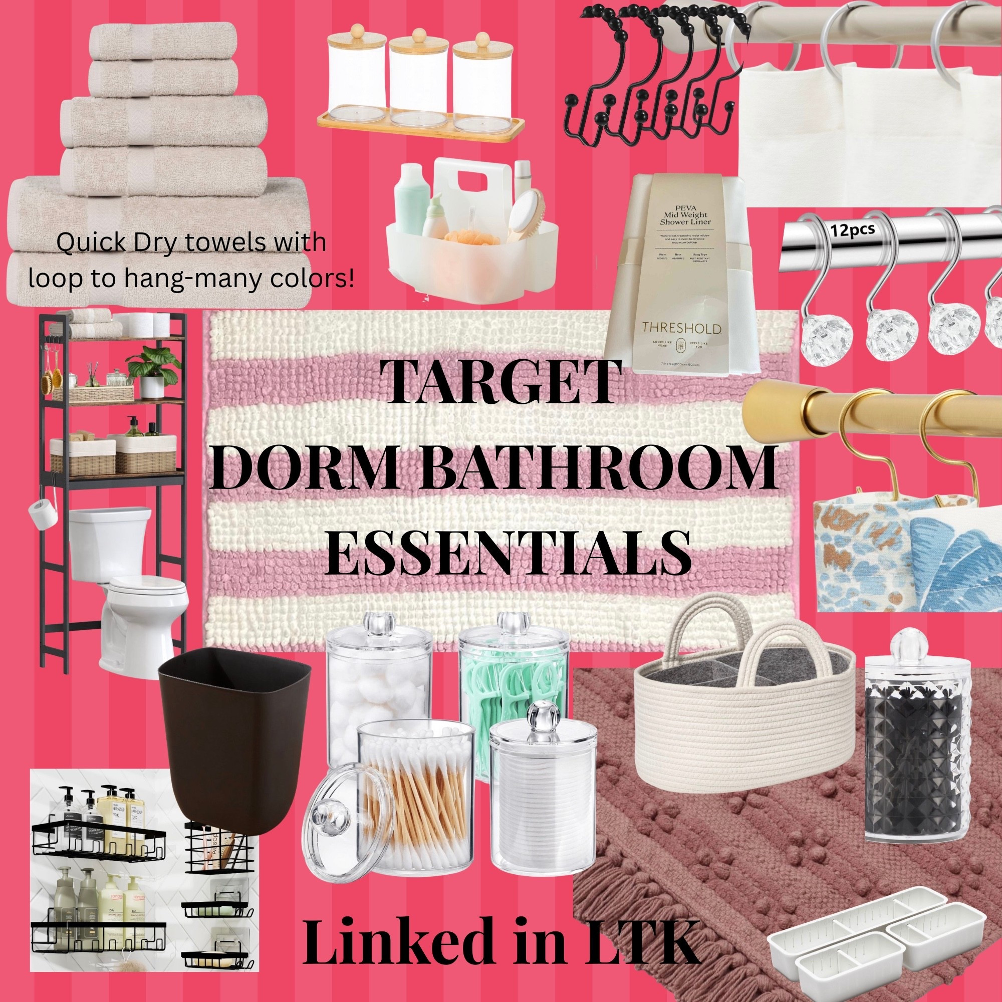 Target dorm bathroom essentials. #target #dormbathroom #bathroom #storage 

#LTKmomlife