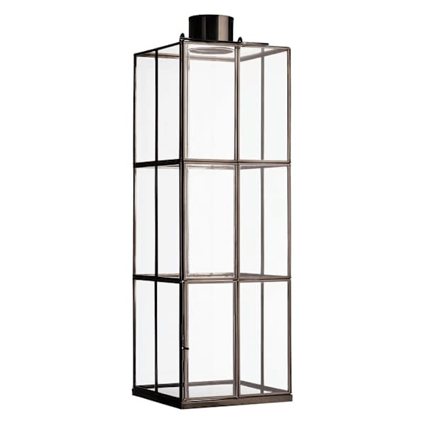 Black Metal Rectangle Cutout Oversized Lantern, 25" | At Home