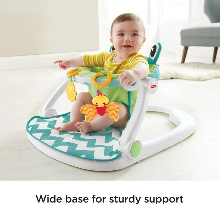 Fisher-Price Sit-Me-up Floor Seat Portable Infant Chair with 2 Toys, Citrus Frog, Multicolor, Uni... | Walmart (US)