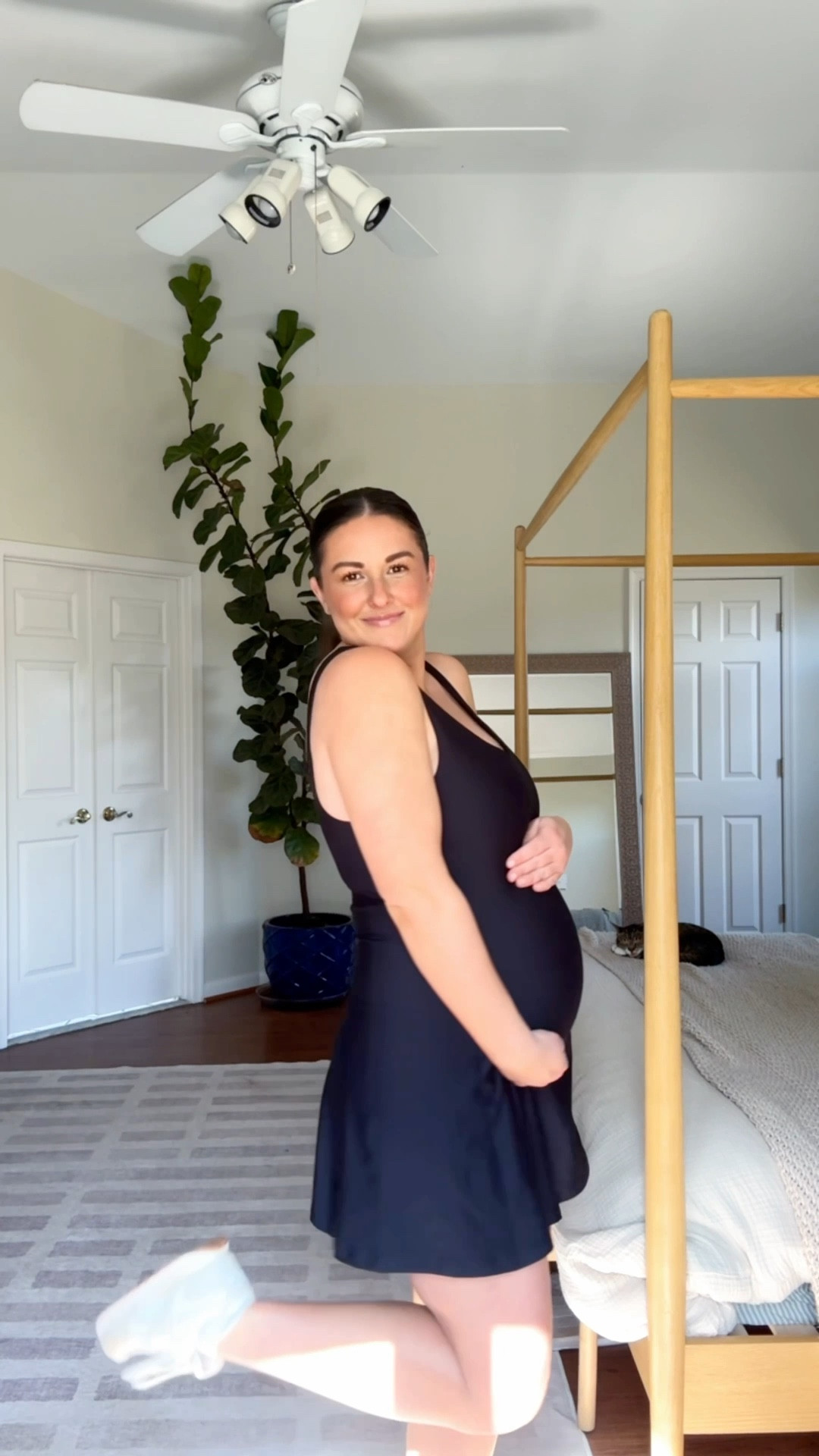 Size up one size for pregnancy and this will be perfect for my whole pregnancy and postpartum. Sooo comfortable!! An amazing price right now too!! 
(I linked another neckline option that I love too and it’s even cheaper)

#LTKBump #LTKSaleAlert #LTKFindsUnder50