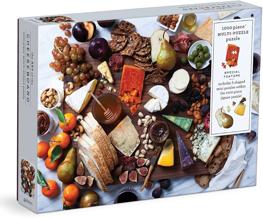 Amazon.com: Galison The Art of The Cheeseboard 1000 Piece Multi-Puzzle Jigsaw Puzzle - 5 Mini Sha... | Amazon (US)