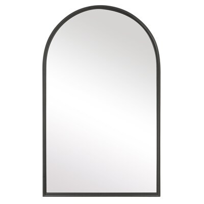 Porch & Den Matte Black Metal Arched Wall Mirror | Bed Bath & Beyond