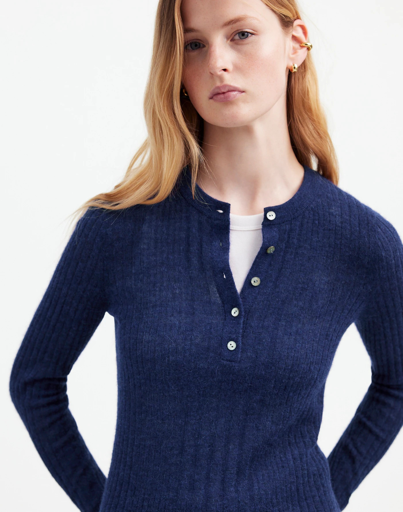 Alpaca-Blend Henley Sweater | Madewell | Madewell