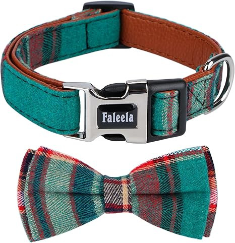 Faleela Cute Soft Girl Christmas Dog Collar with Bow, Bowtie Dog Collar for Boy,Detachable Adjust... | Amazon (US)