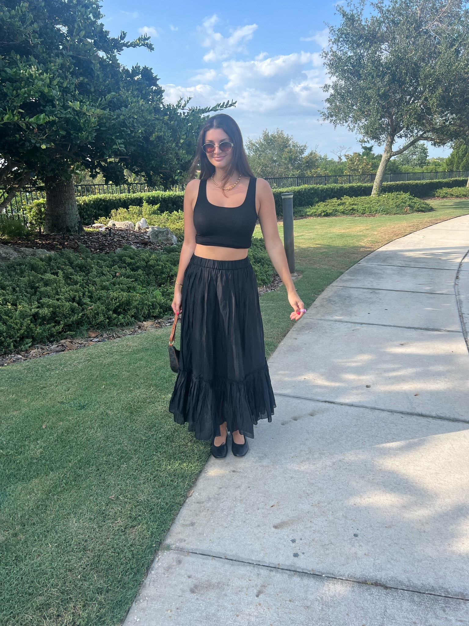 maxi skirt
black ballet flats super comfy 

#LTKFindsUnder100 #LTKFindsUnder50 #LTKStyleTip