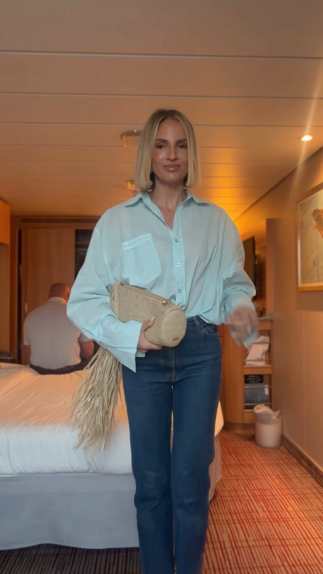 Don’t mind me, I was grouchy in this video I wasn’t feeling great 🫤 I love this top though and it’s such a great price. Very oversized. I’m wearing a medium but I love that the sleeves are long. Just a heads up it’s sheer but bc it’s baggy you can’t see through it if you’re wearing a nude bra. Jeans run tts

#LTKootd #LTKTravel #LTKOver40