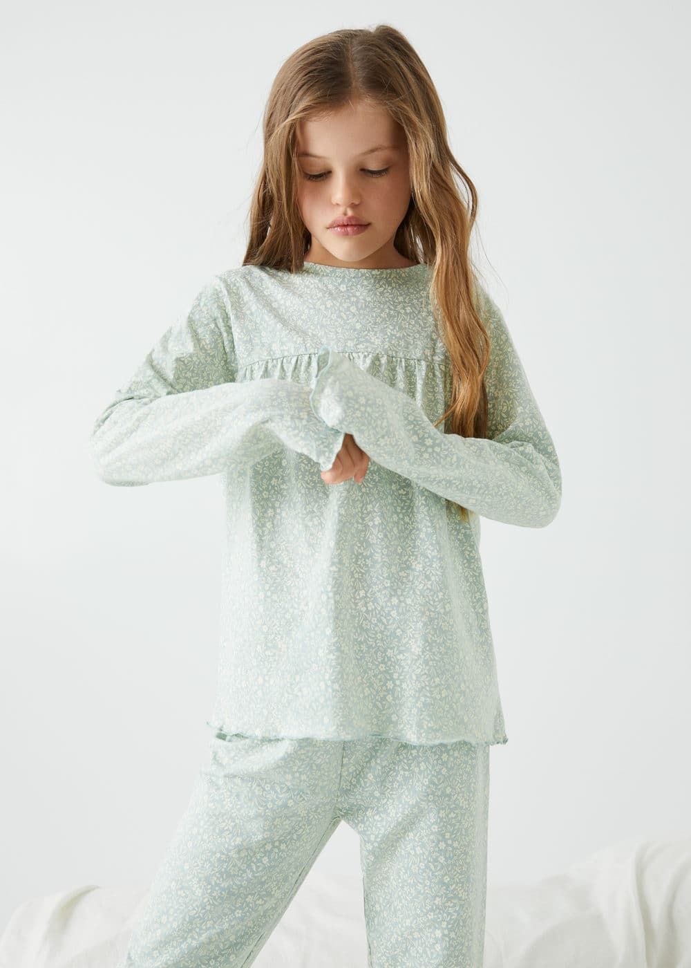 Printed long pyjamas -  Girls | Mango Kids USA | MANGO (US)