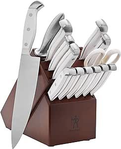 HENCKELS Statement Razor-Sharp 15-Piece White Handle Knife Set with Block, German Engineered Knif... | Amazon (US)