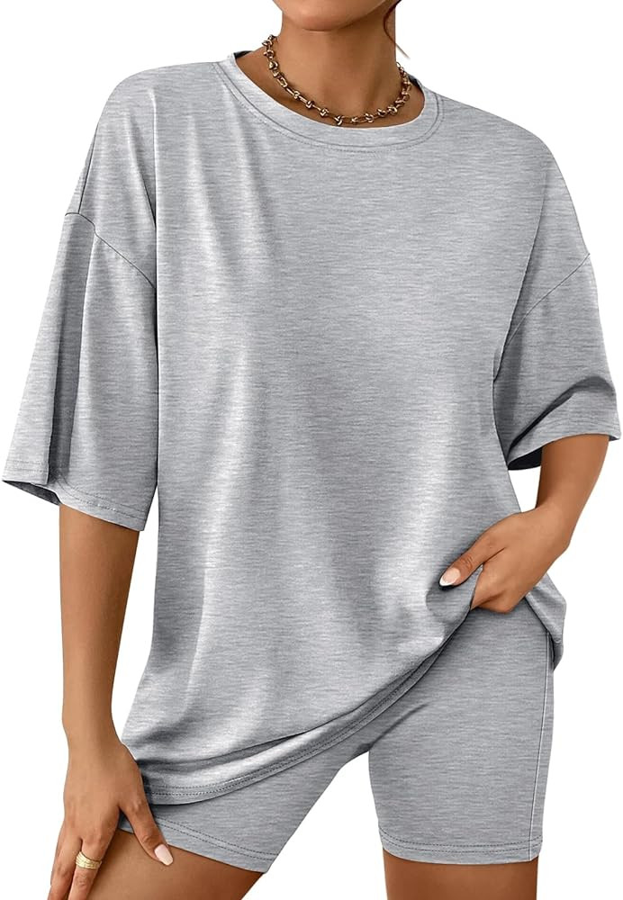 AUTOMET Womens 2 Piece Sets Summer Outfits 2025 Two Piece Lounge Set Matching Clothing Oversized ... | Amazon (US)