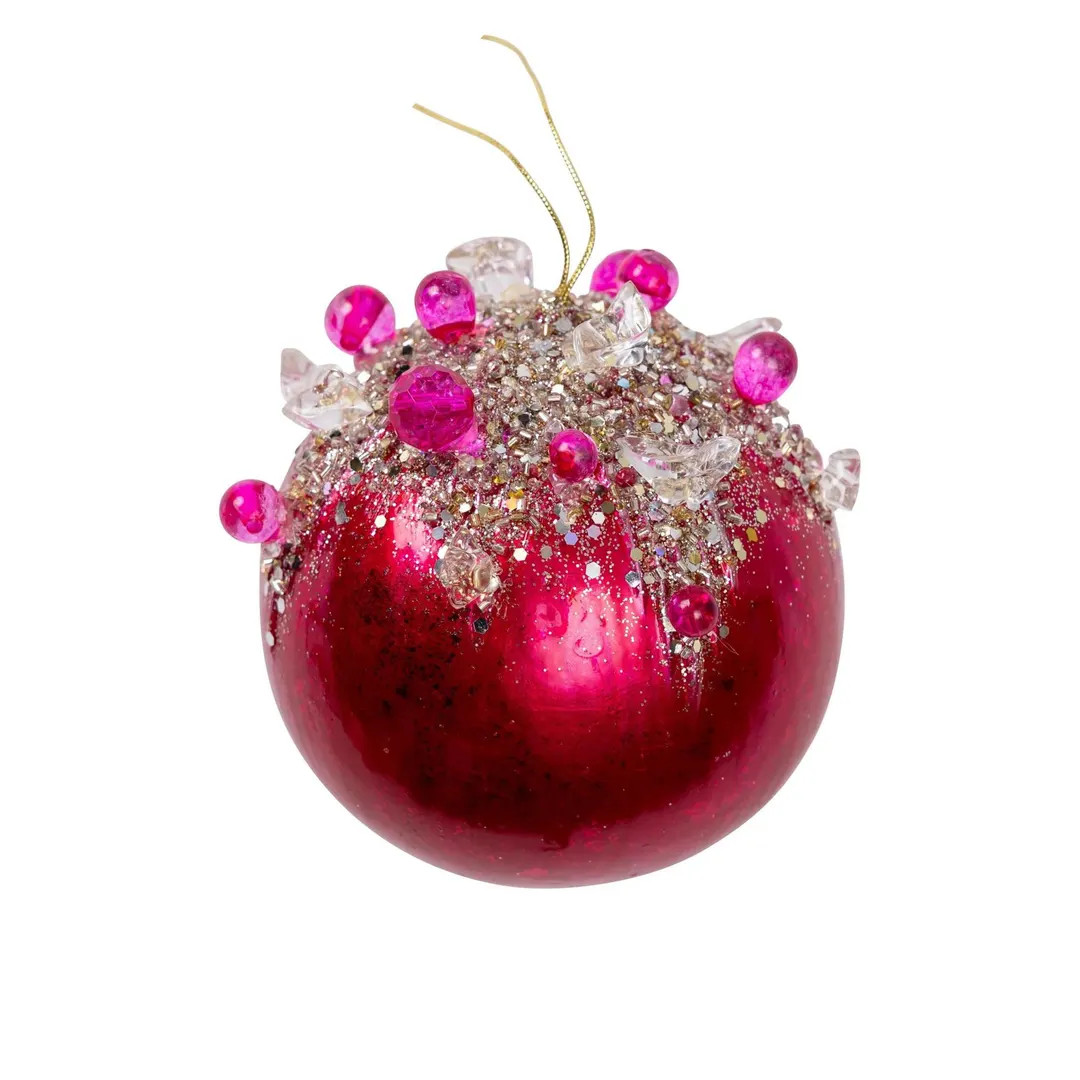 5" Hot Pink Crystal Jeweled Ornament, Hot Pink Ornament, Jeweled Ornament, Christmas Tree Ornamen... | Etsy (US)
