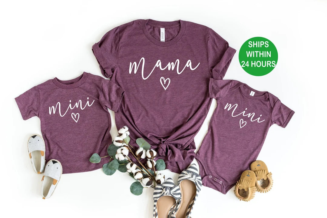 Mothers Day Shirt, Mama Mini Shirt, Matching Mothers Day Shirt, Matching Family Shirts, Matching ... | Etsy (US)