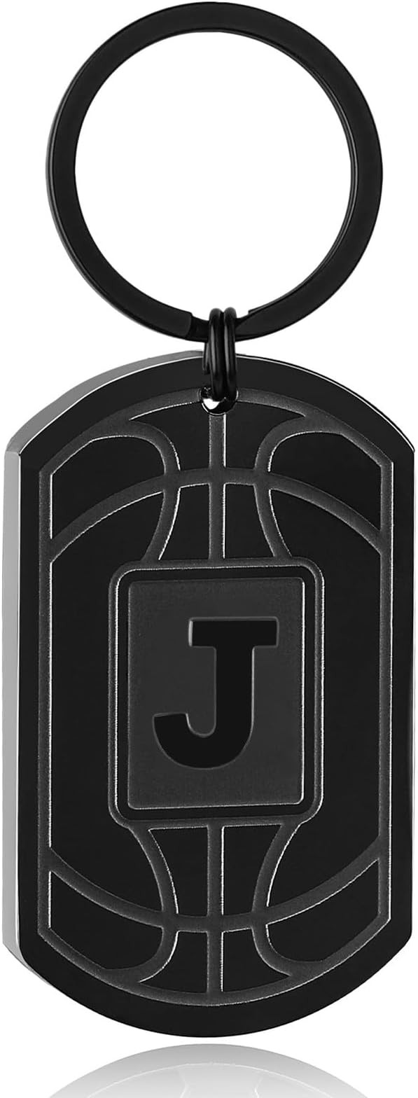 Stocking Stuffers Christmas Gift- Initial Keychain Gifts for Men,Mens Gifts Basketball Keychains ... | Amazon (US)