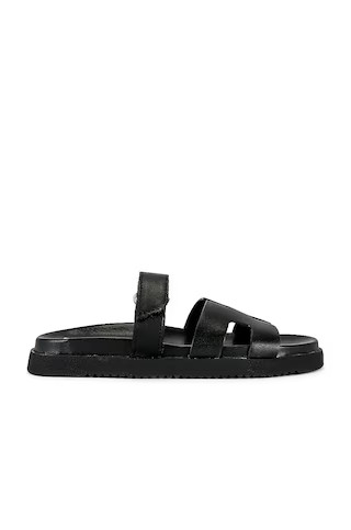 Steve Madden Mayven Slide in Black Leather from Revolve.com | Revolve Clothing (Global)